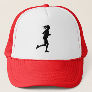 Läufer-Mädchen-Silhouette Truckerkappe