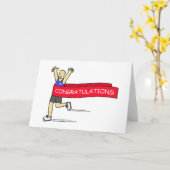 Läufer mit Glückwunschfahne Karte (Gelbe Blume)