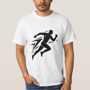 Läufer-Silhouette Athletisches Sportdesign T-Shirt