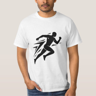 Läufer-Silhouette Athletisches Sportdesign T-Shirt