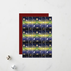 Läufer-Weihnachtsbaum - Mädchen beim Laufen Feiertagskarte