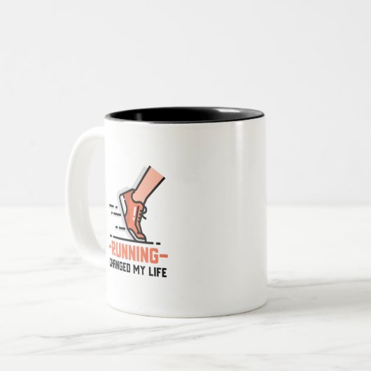 Läufer Zweifarbige Tasse (Vorderseite Links)