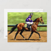 Läuferbereit - Race Horse Painting Postkarte (Vorne/Hinten)