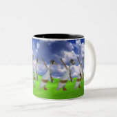 Läuferentenarmee Zweifarbige Tasse (VorderseiteRechts)