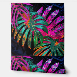 Läufige tropische Disco-Blätter abziehen und klebe Tapete