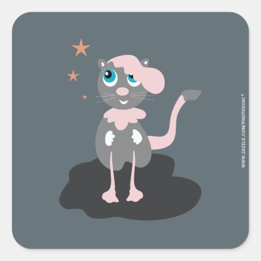 Laufkatze Quadratischer Aufkleber (Vorderseite)