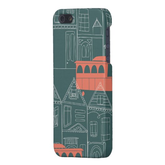 Laufkatze-Stadt iPhone Hülle (Rückseite links)