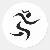 Laufmädchen Runder Aufkleber (Vorderseite)