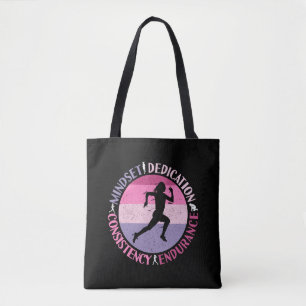 Laufmentalität - Zitat über Ausdauer für Mädchen Tasche