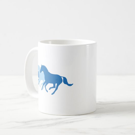 Laufpferd (blau) kaffeetasse (Vorderseite Links)