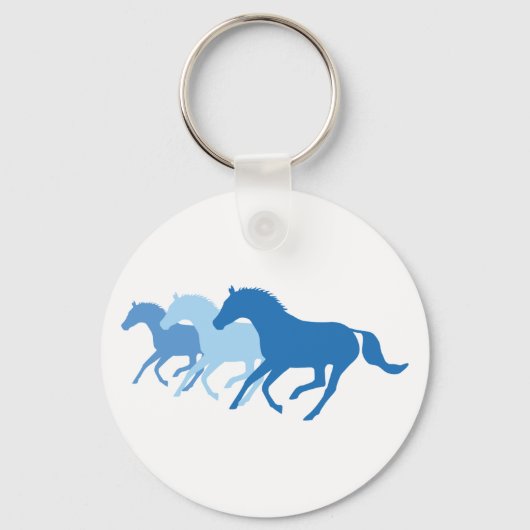 Laufpferd (blau) schlüsselanhänger (Vorderseite)