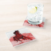 Laufpferd Glasuntersetzer (Schrägansicht)