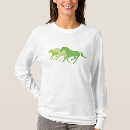 Laufpferd (grün) T-Shirt (Vorderseite)