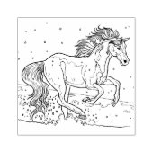 Laufpferd im Schnee Gummistempel (Prägung)