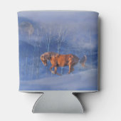 Laufpferd im Schneefall Dosenkühler (Rückseite)