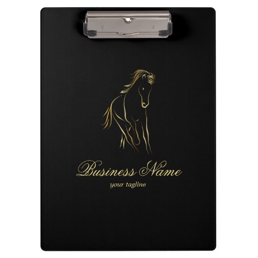 Laufpferd in Goldfarbe Klemmbrett (Vorderseite)