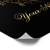 Laufpferd in Goldfarbe Poster (Ecke)