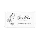 Laufpferd in schwarzer Farbe Adressaufkleber (Vorne)