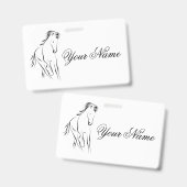 Laufpferd in schwarzer Farbe Ausweis (Vorder- & Rückseite)