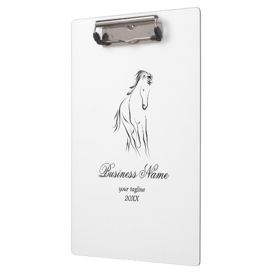 Laufpferd in schwarzer Farbe Klemmbrett (Links)