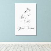 Laufpferd in schwarzer Farbe Leinwanddruck (Insitu (Holzboden))