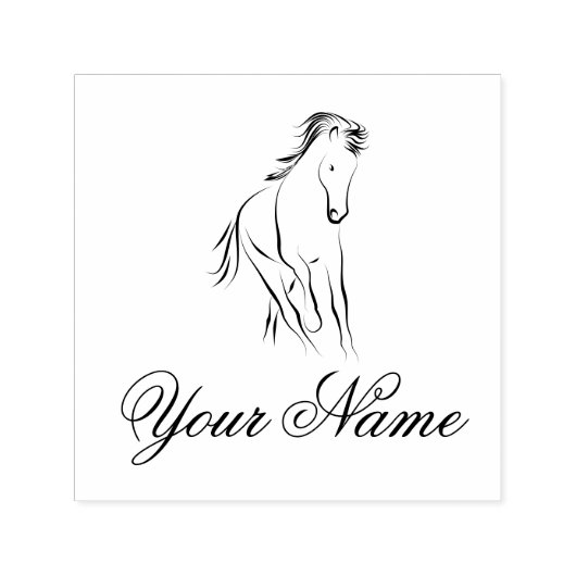 Laufpferd in schwarzer Farbe Permastempel (Design)