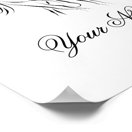 Laufpferd in schwarzer Farbe Poster (Ecke)