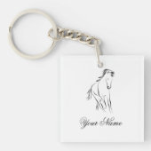 Laufpferd in schwarzer Farbe Schlüsselanhänger (Vorderseite)