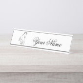 Laufpferd in schwarzer Farbe Schreibtischnamensplakette (Vorderseite )