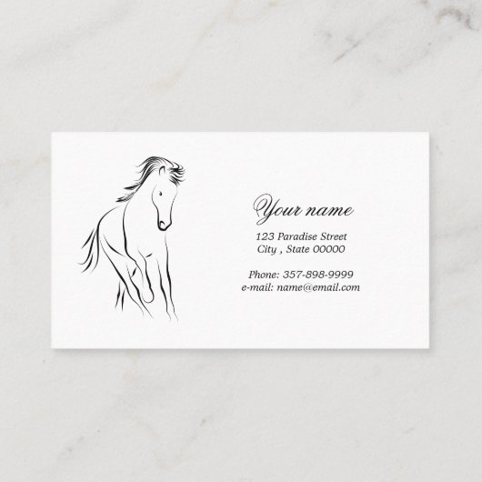 Laufpferd in schwarzer Farbe Terminkarte (Rückseite)