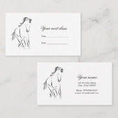 Laufpferd in schwarzer Farbe Terminkarte (Vorne/Hinten)