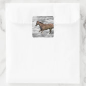 Laufpferd Quadratischer Aufkleber (Tasche)