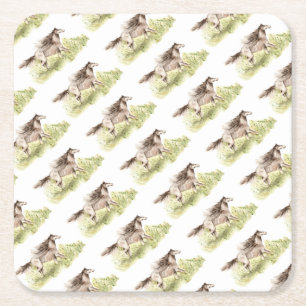 Laufpferd Rechteckiger Pappuntersetzer