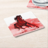 Laufpferd Rechteckiger Pappuntersetzer (angewinkelt)