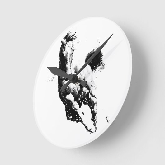 Laufpferd Runde Wanduhr (Winkel)