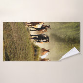 Laufpferde auf der Ranch von Montana Badehandtuch (Badehandtuch)