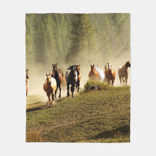 Laufpferde auf der Ranch von Montana Fleecedecke (Vorderseite)