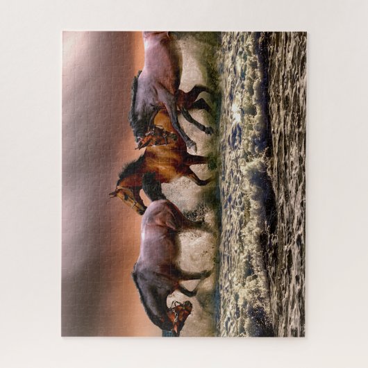 Laufpferde im Wasserpuzzle Puzzle (Vertikal)