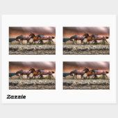 Laufpferde Rechteckiger Aufkleber (Blatt)