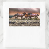 Laufpferde Rechteckiger Aufkleber (Tasche)