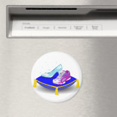 Laufschuh und Glasschliff auf Kissen Magnet (In Situ (Geschirrspüler))