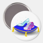 Laufschuh und Glasschliff auf Kissen Magnet (Vorderseite/Rückseite)