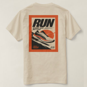 Laufschuh-Vorderbrust & Run Poster Rücken Unisex  T-Shirt