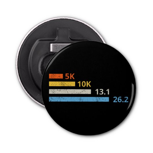 Laufstrecken I - 5K 10K 13,1 26,2 Marathonläufer Flaschenöffner (Vorderseite)