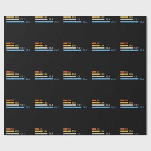 Laufstrecken I - 5K 10K 13,1 26,2 Marathonläufer Geschenkpapier (Flach)