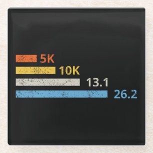 Laufstrecken I - 5K 10K 13,1 26,2 Marathonläufer Glasuntersetzer