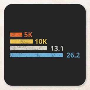 Laufstrecken I - 5K 10K 13,1 26,2 Marathonläufer Rechteckiger Pappuntersetzer