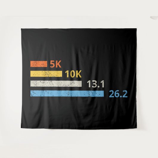 Laufstrecken I - 5K 10K 13,1 26,2 Marathonläufer Wandteppich (Vorderseite (Horizontal))