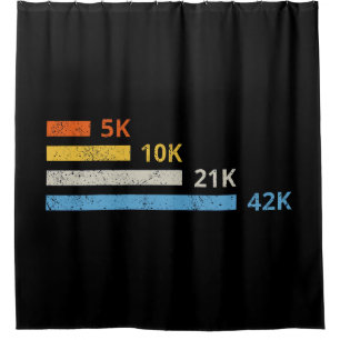 Laufstrecken II - 5K 10K 21K 42K Marathoner Duschvorhang
