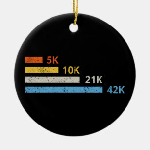 Laufstrecken II - 5K 10K 21K 42K Marathoner Keramik Ornament